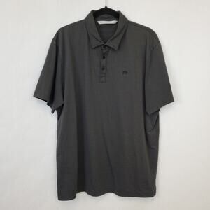 Travis Mathew Polo‎ Shirt Mens Extra Large Short Sleeve Golf Charcoal Gray Point